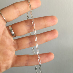 Cadena eslabón grueso 40cm-plata 925