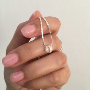 Dije argolla con circonias-plata 925