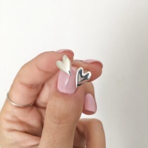 Caravanas corazón con cierre mariposa-plata 925