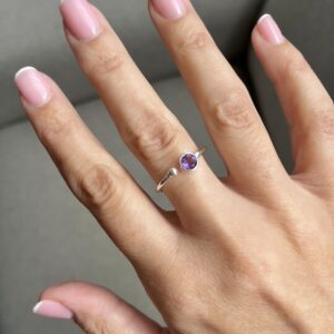 Anillo ajustable con amatista-plata 925