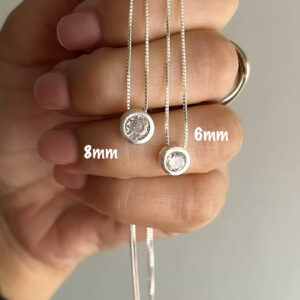 Punto luz de 8mm con cadena de 40cm. Plata 925.